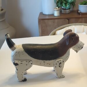 Large Carved Wooden Primitive Antique Airedale Terrier Beagle Statue Figure